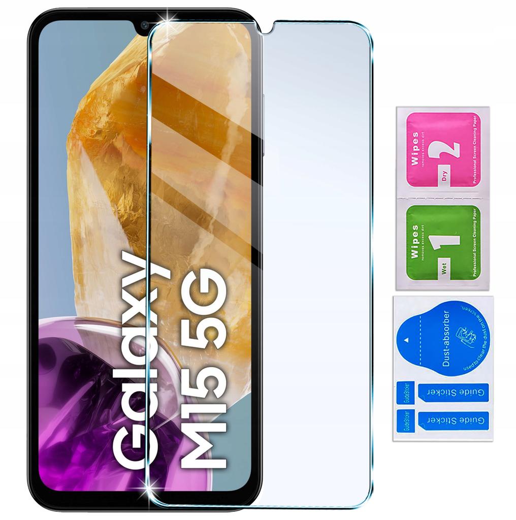 Case for Samsung Galaxy M15 5G SMART MAGNET BOOK CASE NAVY BLUE + GLASS