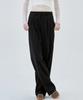 MALOUPE 2173 Double-Pleated Wide Pants (Black)