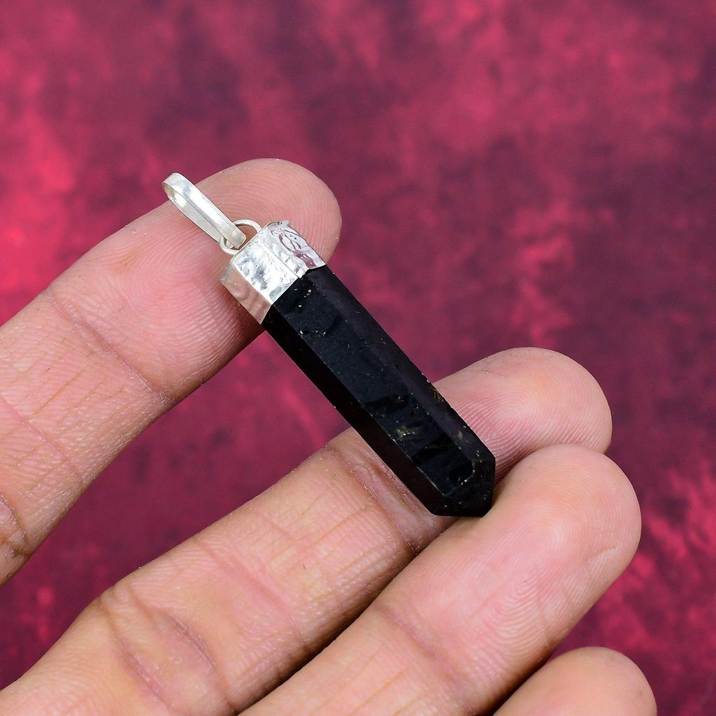 Black Tourmaline Pendant Gemstone Jewelry, 925 Solid Sterling Silver Pendant, Handmade Amazing Pendant Jewelry
