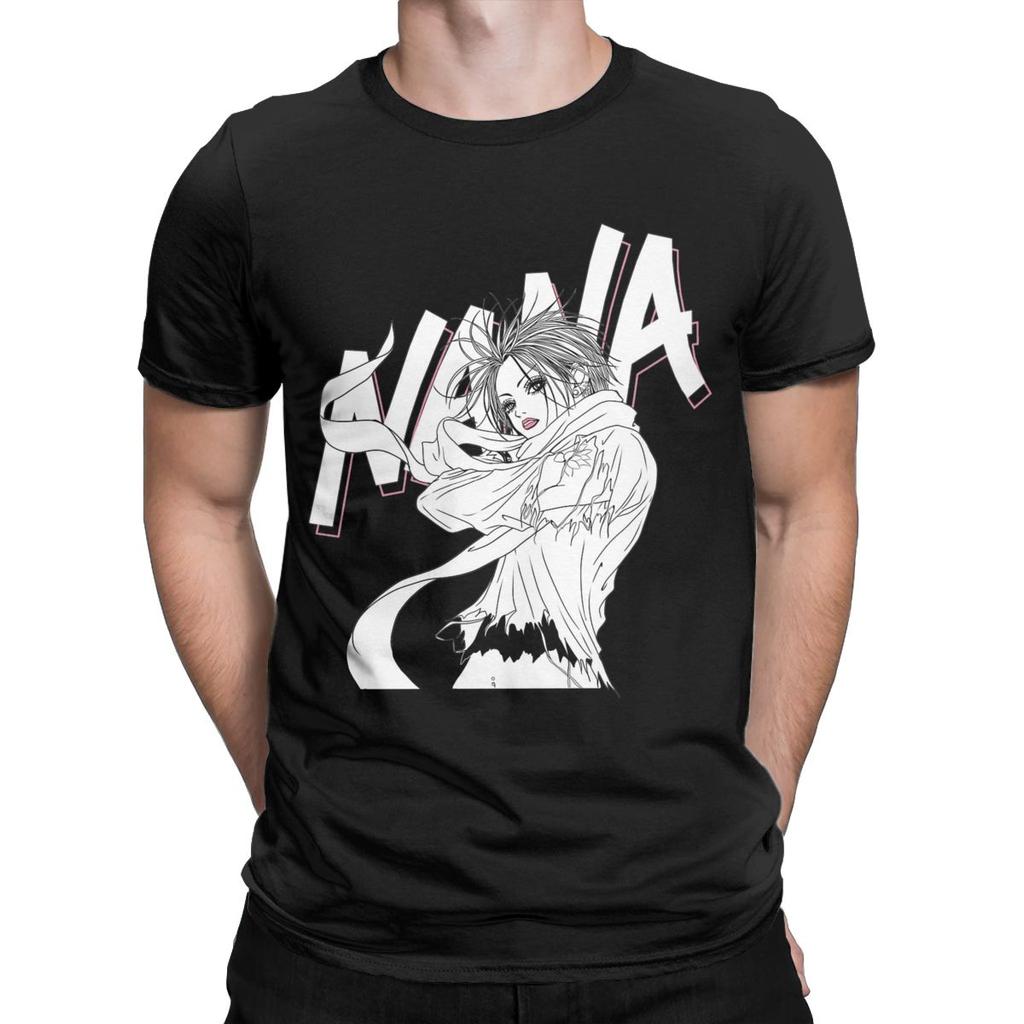 Nana Osaki Anime T-Shirts Men Crazy Pure Cotton Tee Shirt Crewneck Short Sleeve T Shirt Summer Clothing