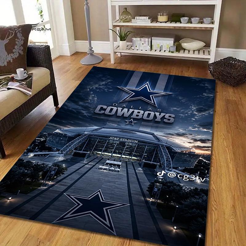 Cowboys Stadium Style Crystal Velvet Rug, Soft Anti‑Slip Crystal Velvet Carpet for Living Room Bedroom Home Decor