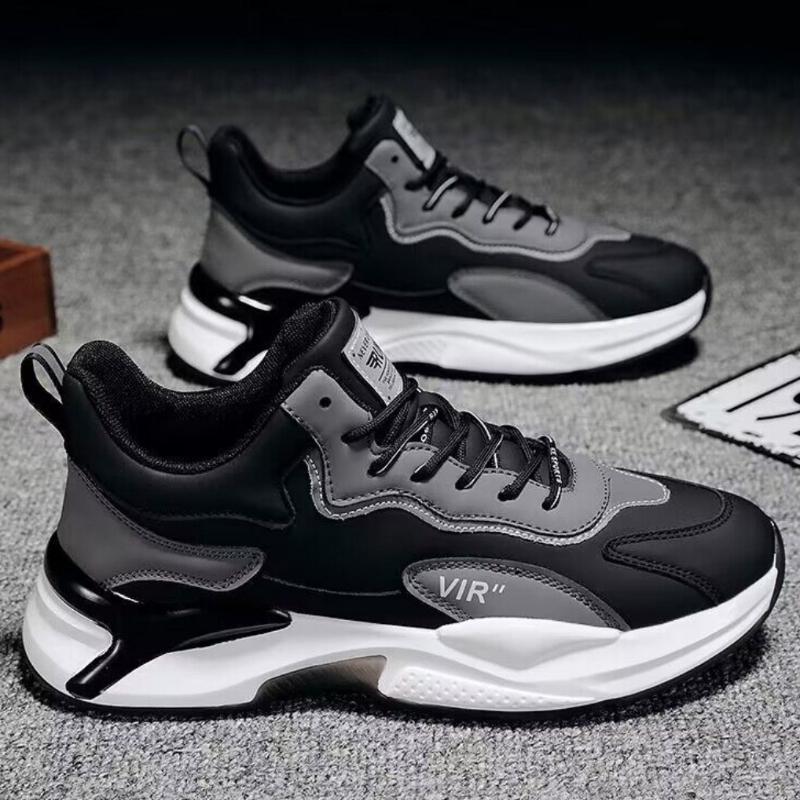 Fashion Non Slip Sneakers Men Comfortable Running Shoes PU Leather Casual Shoes Platform Wear-resistant Basketball Shoe Man Tennis Shoes