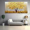 Goldener Geldbaum Ölgemälde auf Leinwand Poster und Drucke Moderne Wandkunst Bild Heimdekor für Wohnzimmer F