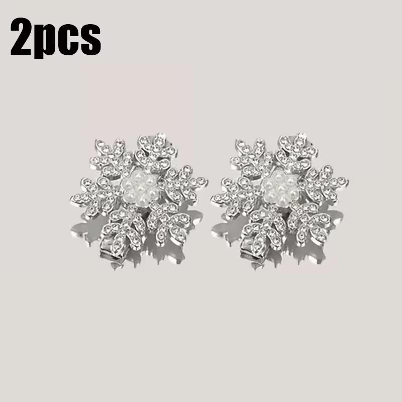 1/6pcs Christmas Hair Clips Snowflake Hairpins Sparkling Rhinestone Hair Clips for Women Festive Party Gift