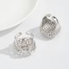 Adjustable Metal Weave Hollow Rings Chunky Design 2 Pcs/Set Geometric Rings  Party Accessories