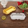 European Style Vintage Embossed Tray Gold/Silver Embossed Design Retro Serving Platter Stainless Steel Save Space Desserts Plate