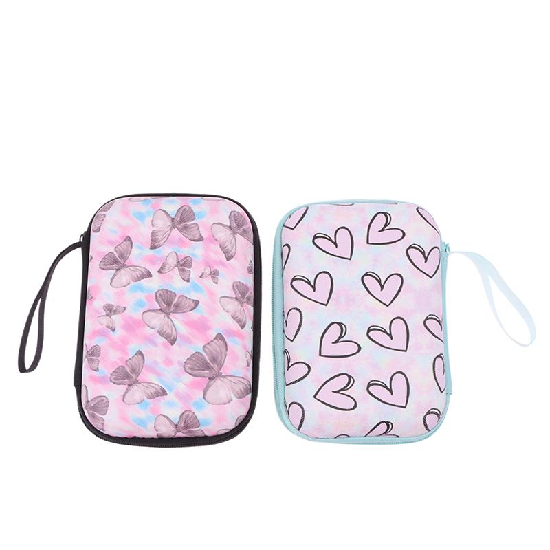 Heart Butterfly Headphone Data Cable Storage Bags Charger Power Bank Rectangular Box Zipper Bag Pocket Pouch