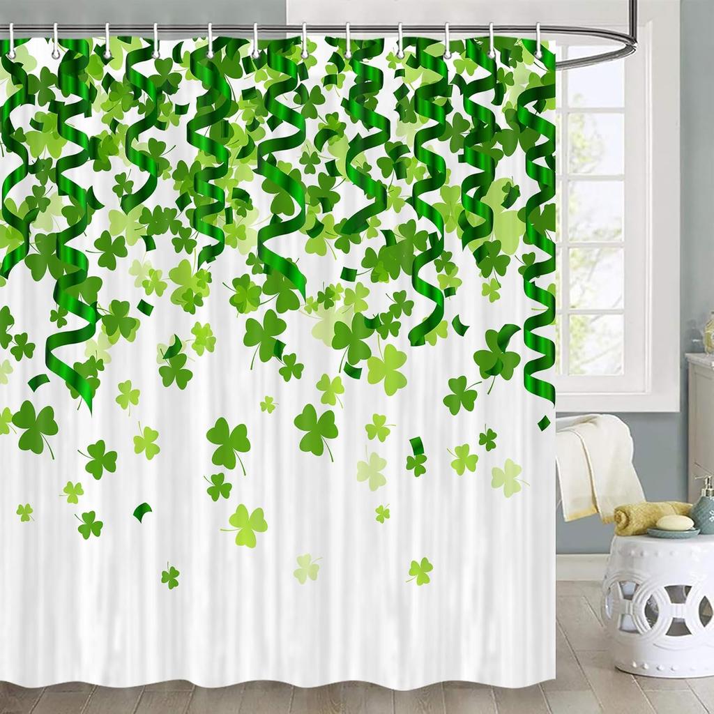 Valentine’s Shower Curtain – Romantic Watercolor Red Hearts & Cute Gnomes Design, Bathroom Decor  Perfect for Valentine’s Day