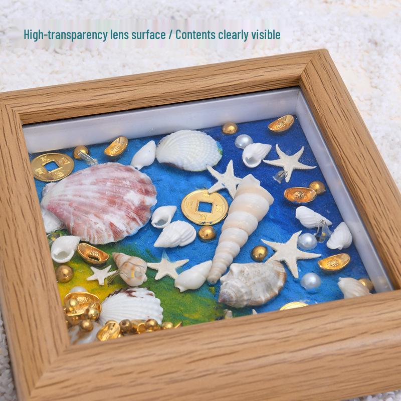 Kit Pittura con Cornice Texturizzata a Conchiglie 3D da Spiaggia - Ornamento Creativo e Regalo di Capodanno