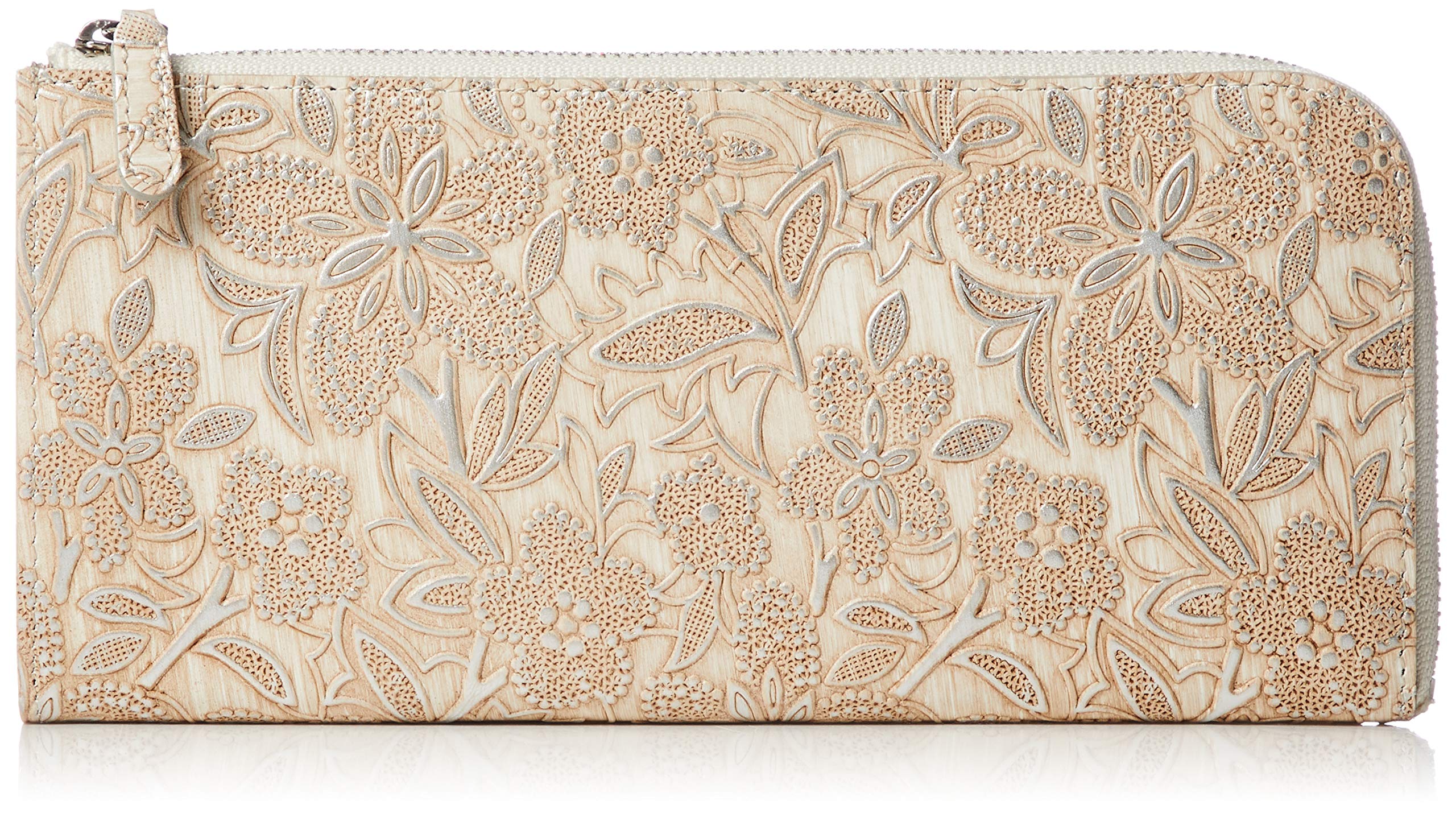 Женский кожаный длинный кошелек Arcan с большим замком-молнией, Claire, Бежевый