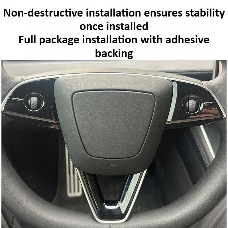 Steering Wheel Button Protective Cover for Tesla Model 3 Model Y Juniper 2026 Interior Trim Decorative Sticker Car Accessories