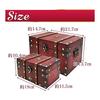 Wooden Treasure Box Jewelry Box with Metal Fittings Retro Antique Accessory Case Interior (large and Small Set)