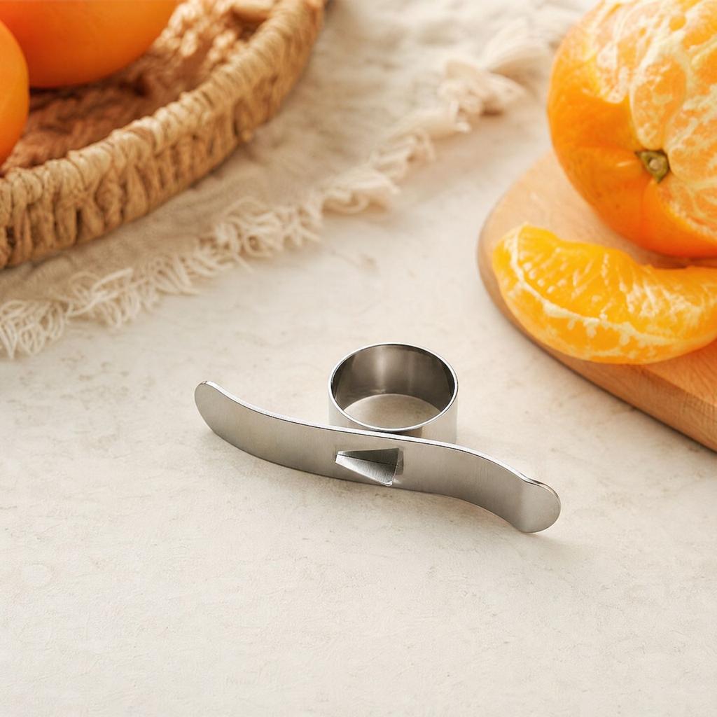Stainless Orange Peeler, Opener Cutter for Easy Peeling, Finger Design for Oranges Lemons and