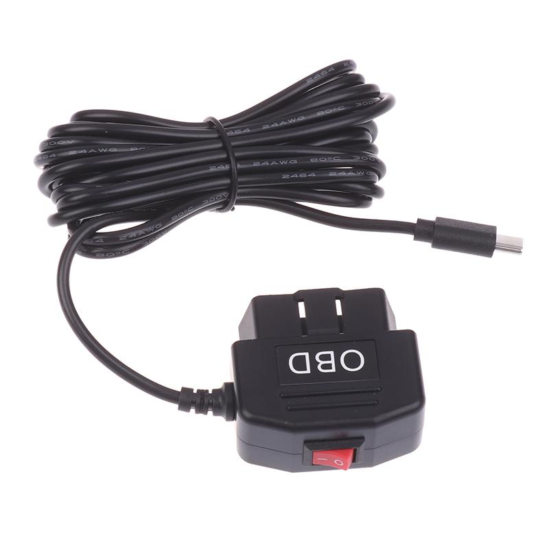 

Obd To Type C Charger Power Cable For Dash Camera Car Dvr 24H Parking Car Accessories Battery Protection