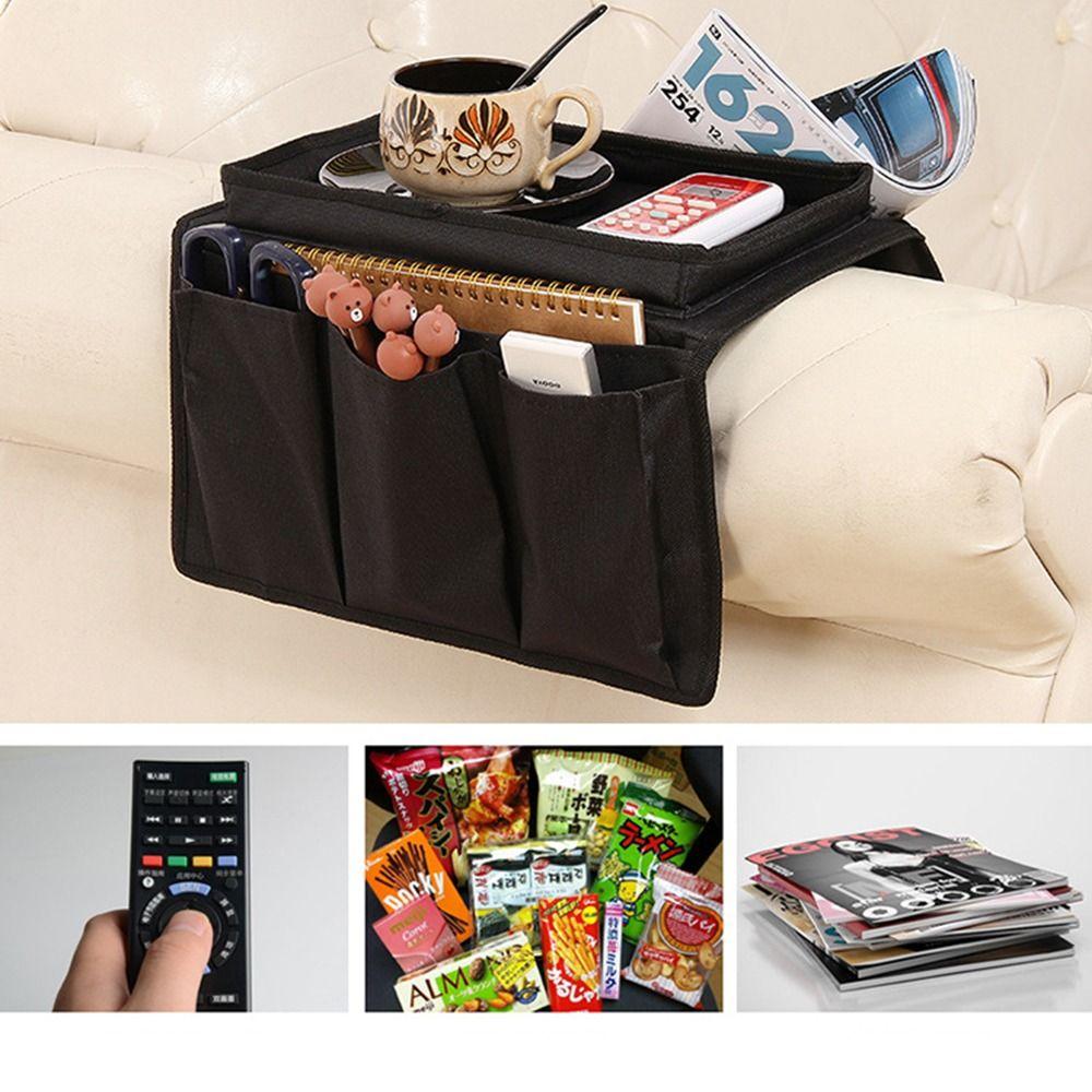 Non-Slip Sofa Handrail Tray Foldable Couch Arm Rest Organizer Couch Table Top Holder  Snack