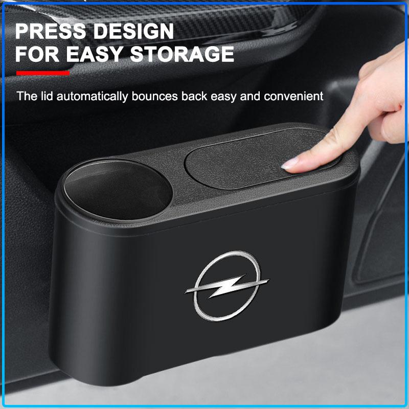 1Pcs Portable Hanging Mini Car Trash Can Wastebasket Trash Can with Lid For Opel crosa d astra h insignia astra j zafira b mokkaastra vivaro astra g