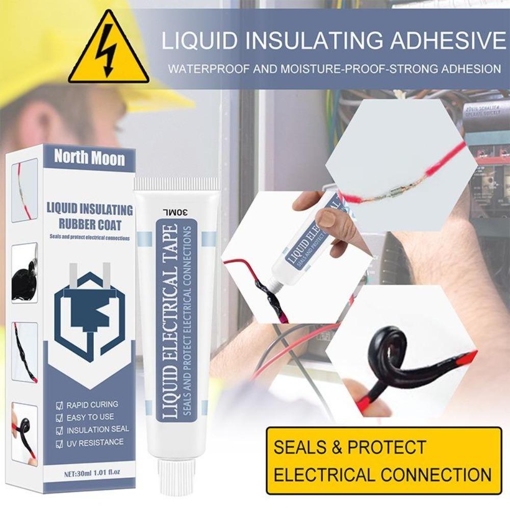 Nastro Elettrico Liquido 30/50ml - Rivestimento Isolante, Impermeabile per Fili, Cavi, Connettori, Alternativa al Nastro Tradizionale, Resistente agli Agenti Atmosferici, Riparazione Rapida