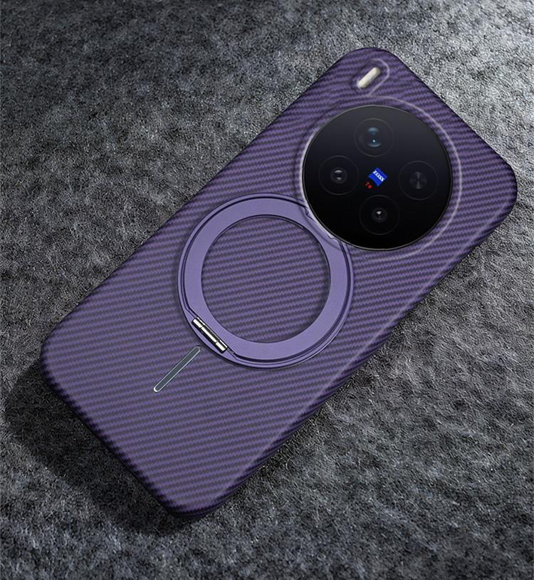 Applicable To VIVO X111S Kevlar Mobile Phone Case S11 Carbon Fiber Pattern Magnetic Suction Bracket iQOO11Ultra Protective Case
