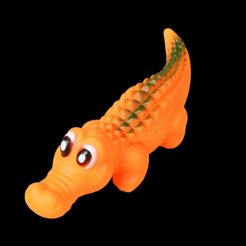 Squeaky Rubber Crocodile Dog Toy Durable Chew Play Pet Toy For Dogs Fun Animal Design For Interactive Games