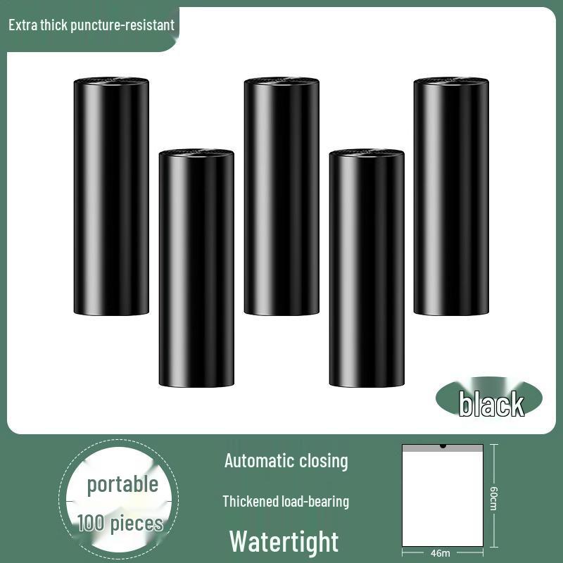 Extra Thick Black Household Trash Bags with Handles - Vest Style for Kitchen and Bathroom