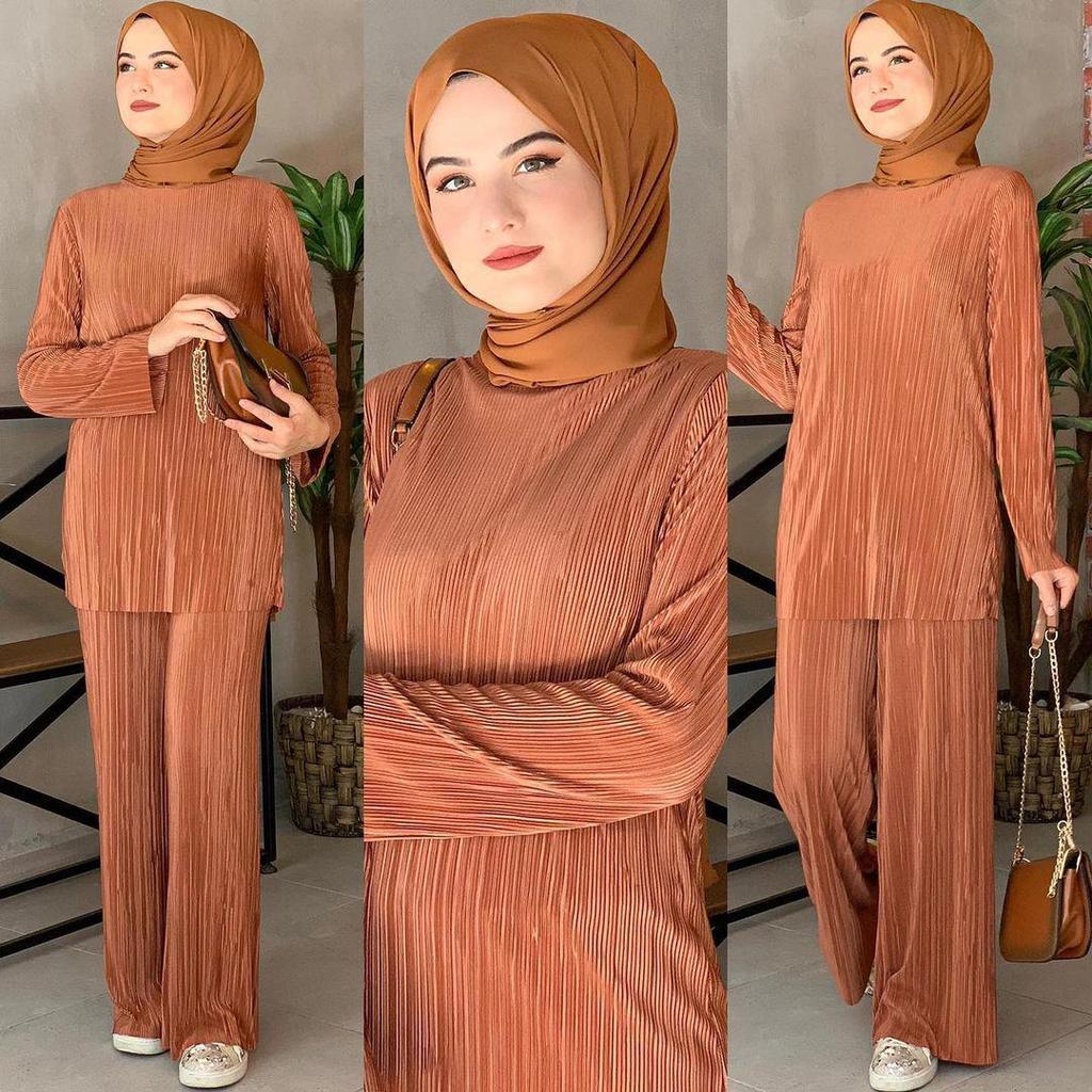 M148# Ethnisches Falten-Freizeitset für Damen - Südostasiatischer/Arabischer Stil