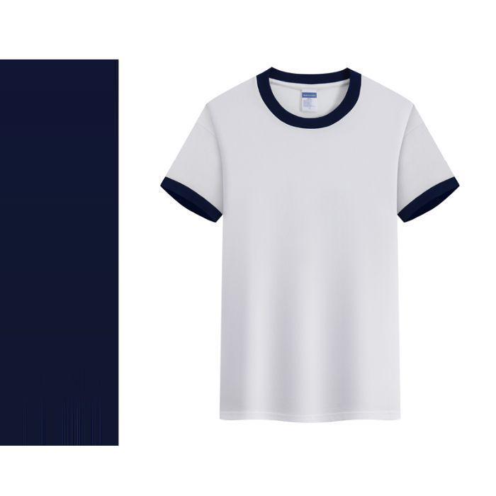 Summer Kids' Cotton Crew Neck Short Sleeve T-shirt with Custom Logo - Lightweight Solid Color Uniform Base Layer