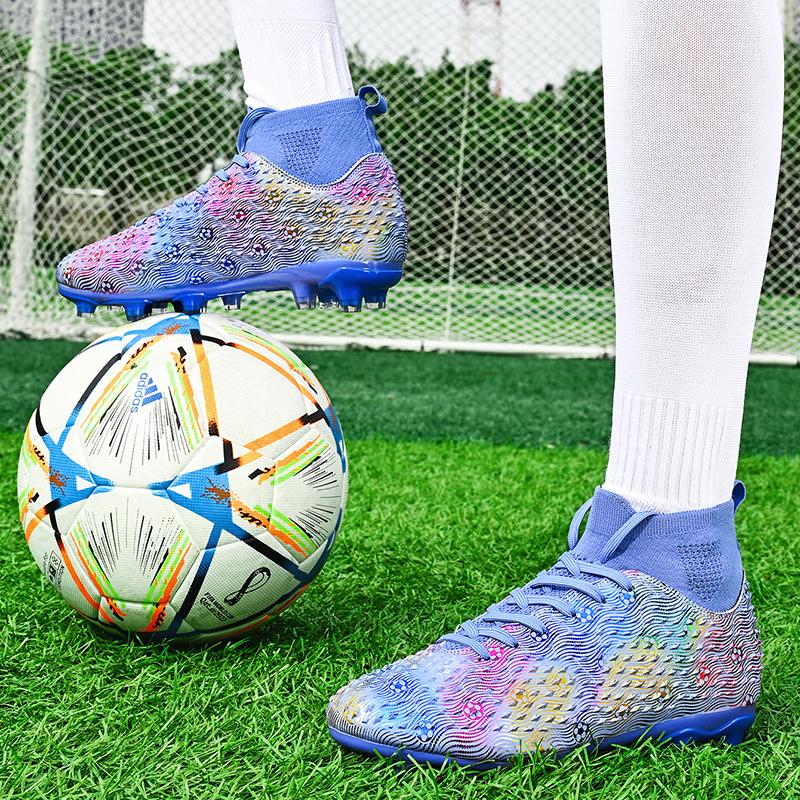Herren Fußballschuhe Große Größe Ultraleicht Fußballschuhe Jungen Sneaker Rutschfest AG/TF Fußballschuhe Knöchelstiefel Unisex