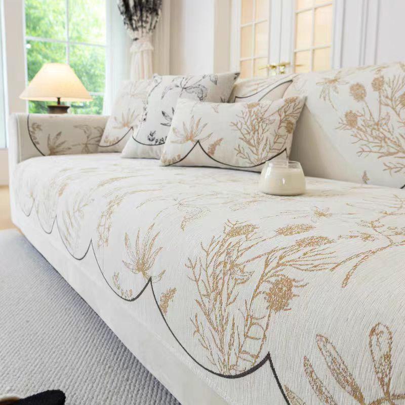 

Чехол для дивана из шенилла в скандинавском стиле, универсальный нескользящий чехол для дивана Four Seasons, Г-образный защитный чехол для полотенец для дивана в гостиной 70x70