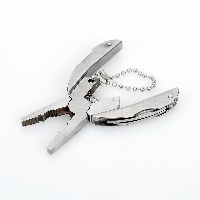 Mini Foldaway Keychain Pliers Knife Steel Portable Pocket Multi Functionnal Tools Set Screwdriver with Nylon Bag