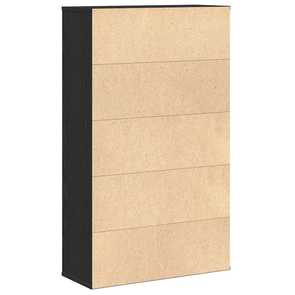 Bookshelf Black Oak Effect 60x24x101.5 cm Engineered Wood