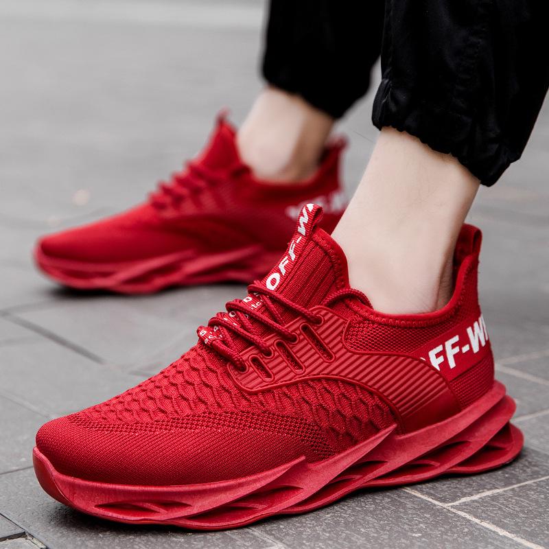 New men's shoes fashion trend breathable flying woven running shoes fashion blade casual sports shoes men