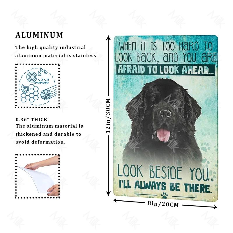 Metal Poster Newfoundland Dog Tin Sign Plate Retro Decor Cafe Home Pet Shop Bedroom Beach Vintage Home Decor Wall Art Plaque