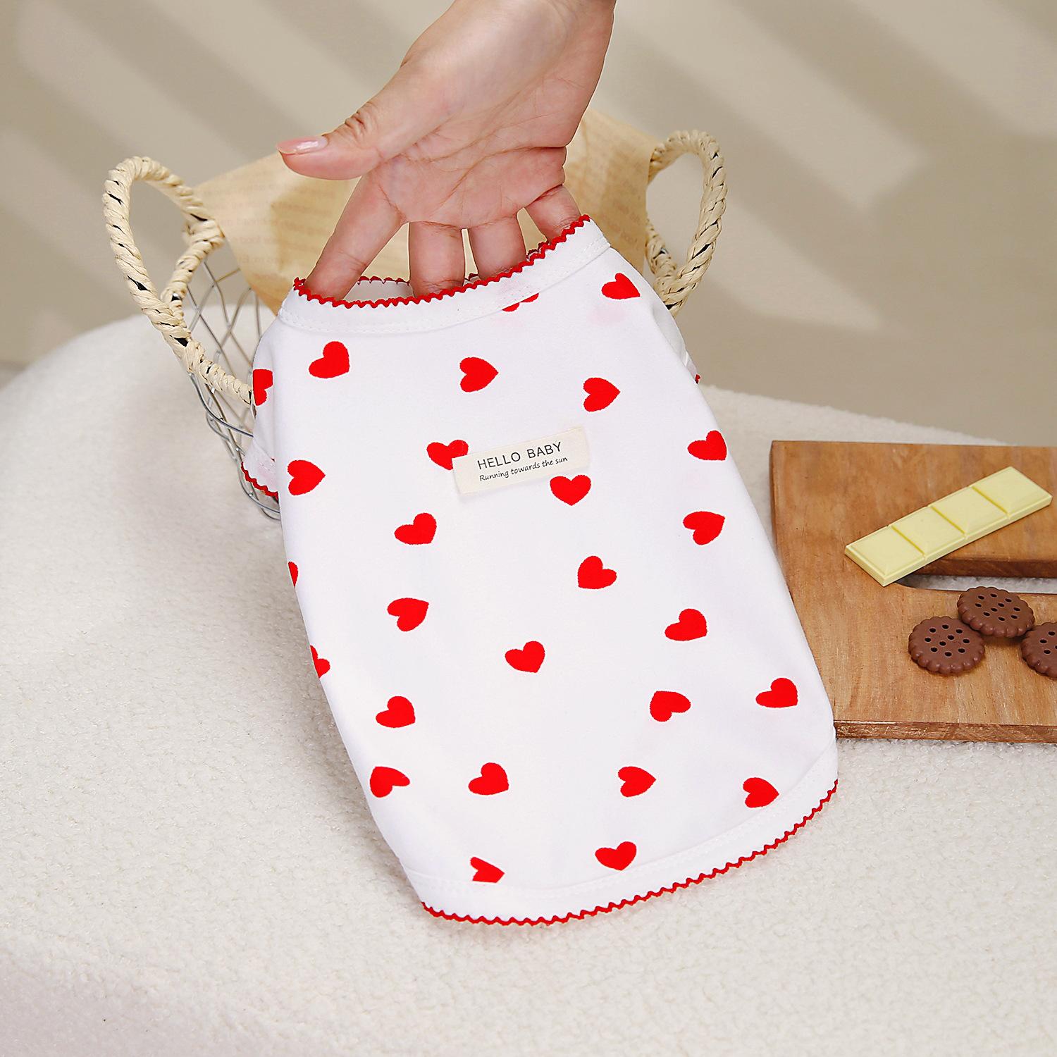 

Spring and Summer Soft Vest Pet Teddy Bigbear Pomeranian Small Dog Cat Love Home Sleeping Clothes 2XL (13-9 kg)