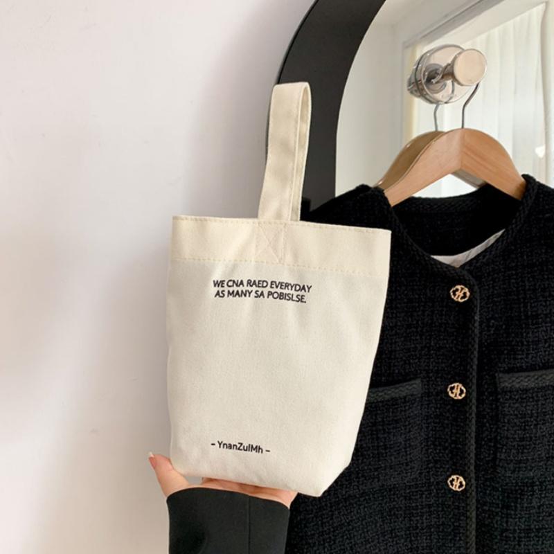 Simple Casual Handbags Canvas Shoulder Crossbody Bags Large Capacity Shopper Bag Letters Shoulder Crossbody Bags Purse