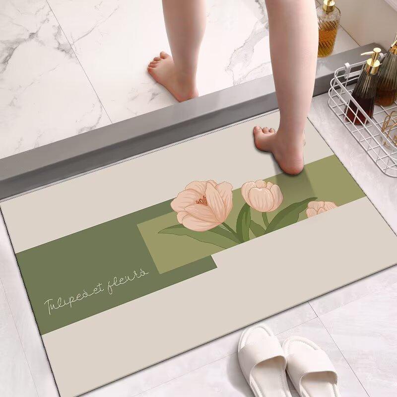 Toilet Floor Mat Diatom Mud Absorbent Mat Bathroom Door Non-slip Foot Mat Bathroom Toilet Carpet