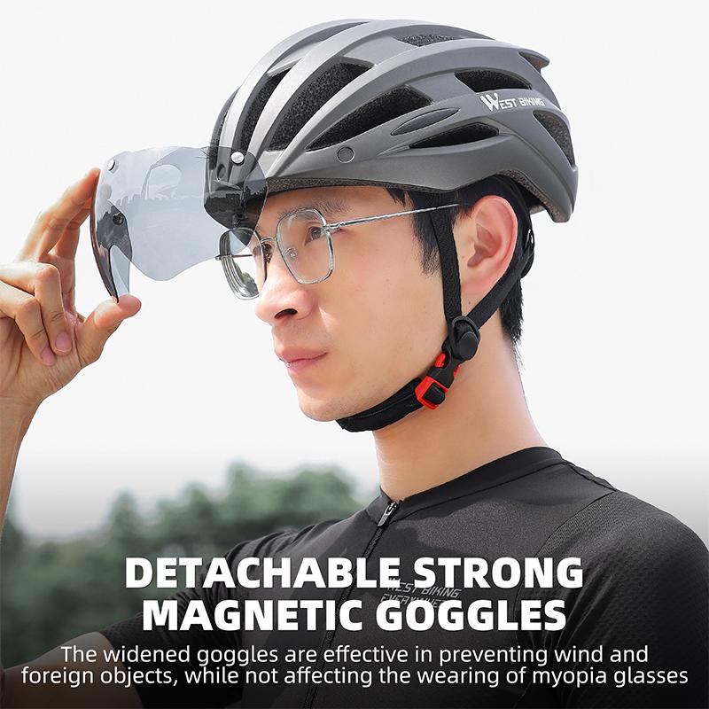 WEST BIKING Unisex Cycling Helmet Integrally-Molded Adjustable MTB Road Bicycle Safety Hat For Men Women Thickened Sport Helmet