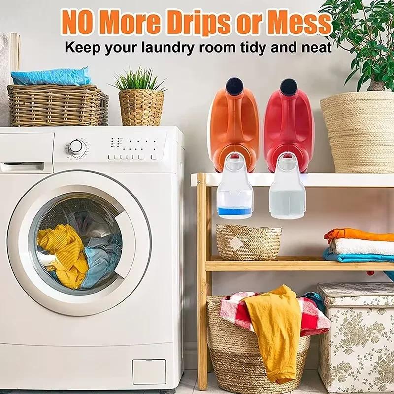 2PCS Laundry Liquid Holder Modern Fabric Softener Laundry DripCup Holder White/Black Laundry Detergent Holder ContainerOrganizer