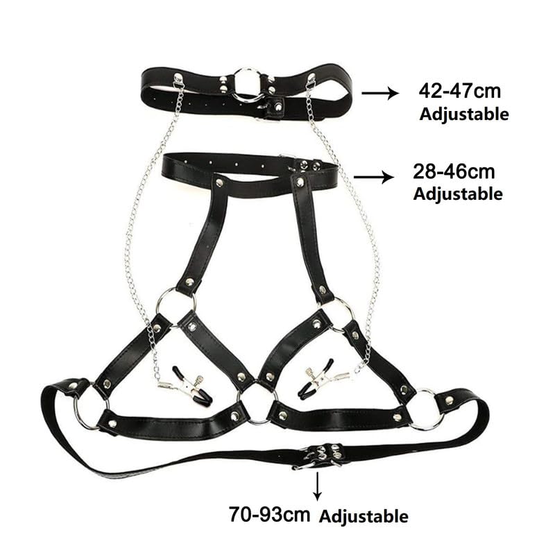 Harness Bondage Sex Toys Women SM Body Chest Harness Belt with Mouth Gag Nipple Clamps Adult Restraints Bondage Sex Games