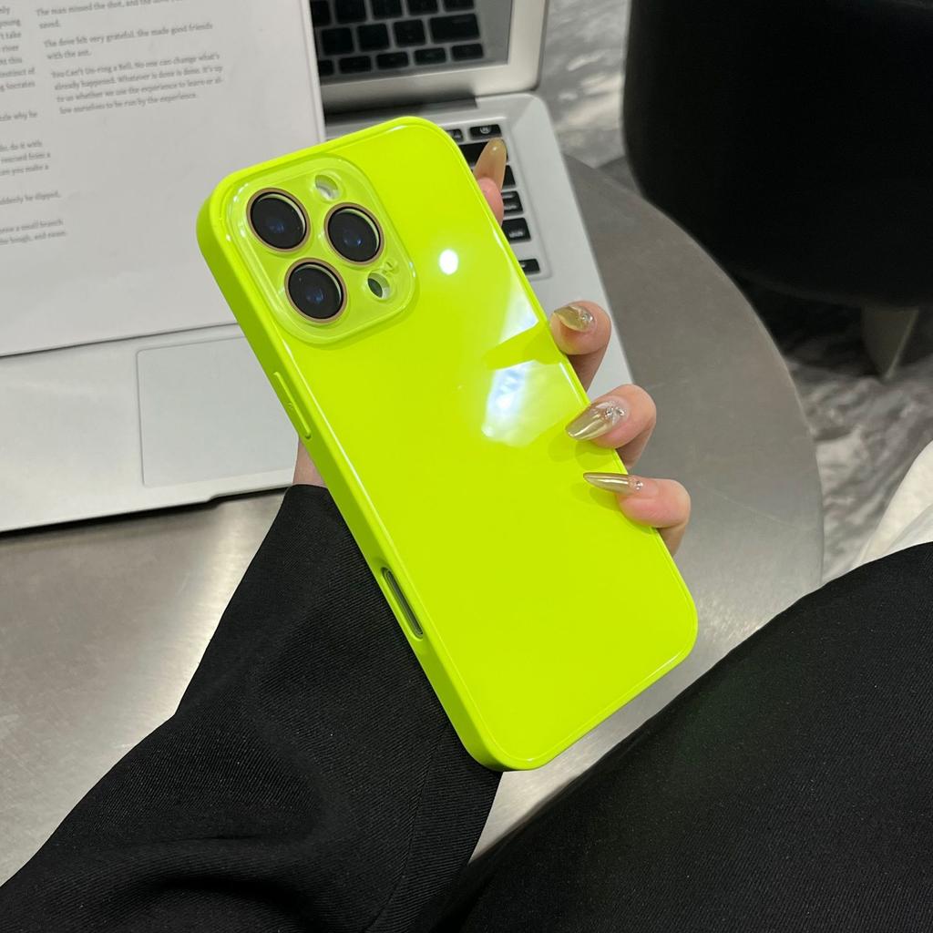 Niche high-end solid color glass case for iPhone16Pro max Apple 17 mobile phone case 14/15 simple
