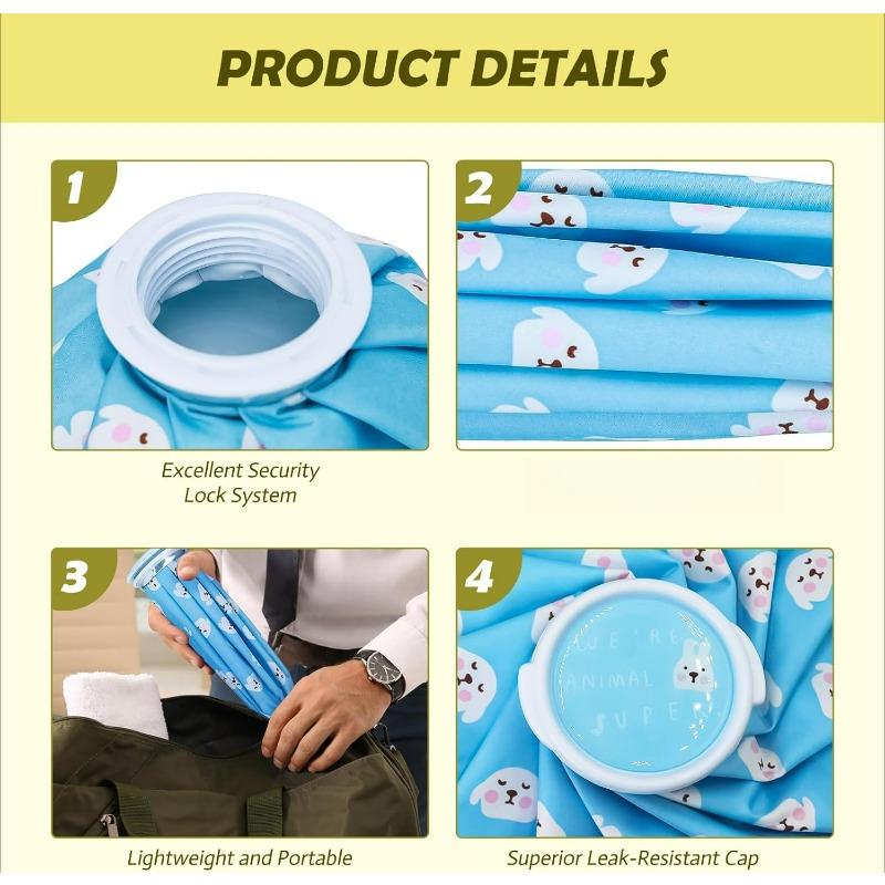 4Pcs Reusable Cooling Ice Bags, Mini Cold Pack for Face Knees Ankles Body, Thickened Leakproof for Sports & Outdoor