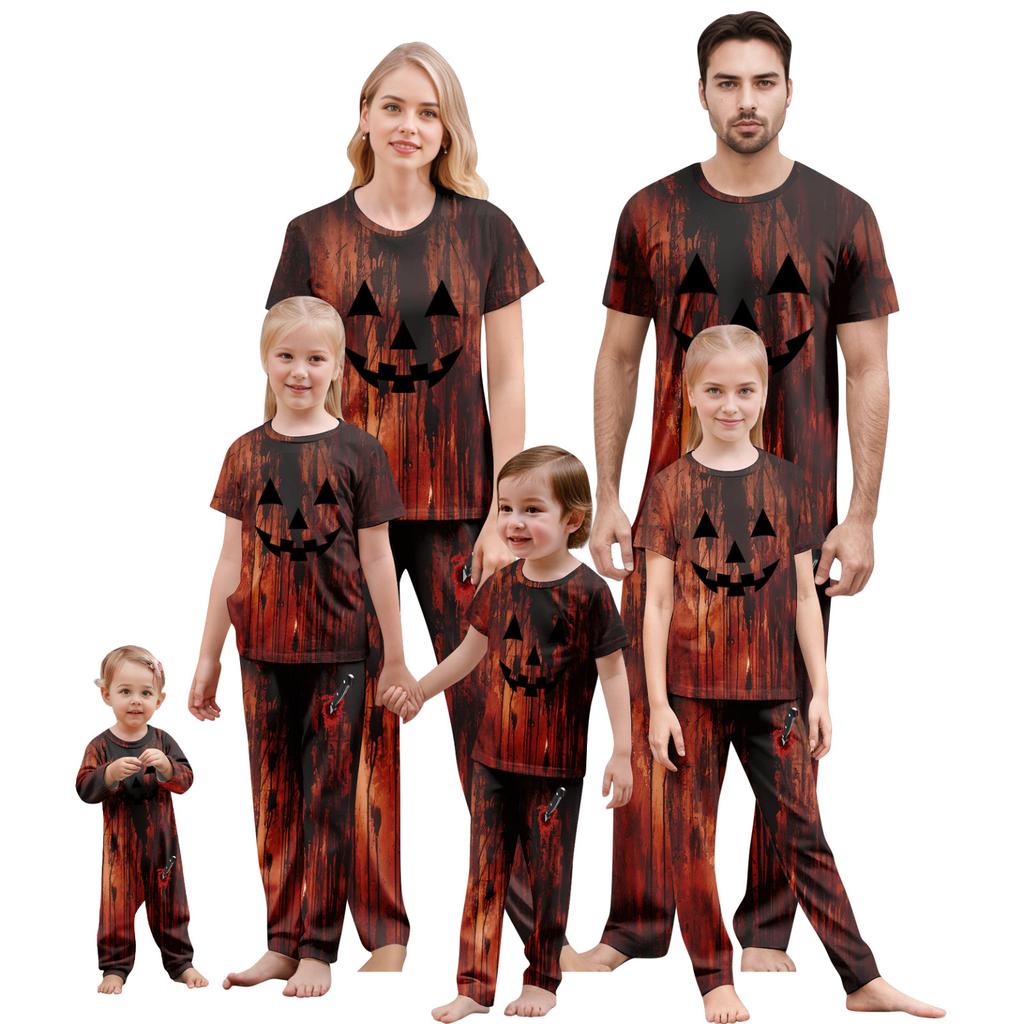 Süßes Familien-Pyjama-Set, Hauskleidung, Familien-Set Kurzarm-Oberteil Hose Set