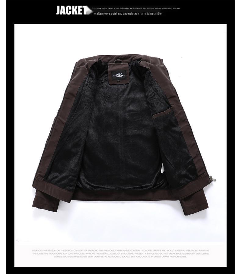 Men's Slim Fit Frosted Leather PU Motorcycle Jacket - Stylish Autumn & Winter Wear