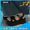Bow women's sandals 2025 new summer super fire wear high versatile summer thick sole beautiful beach shoes