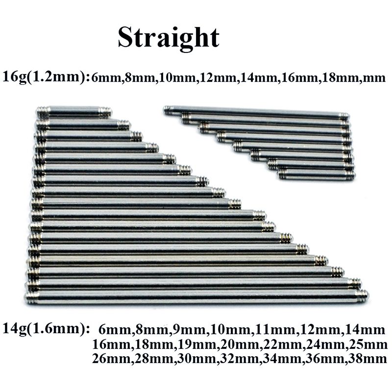 

G23 Дорожные Пирсинг Украшения Внешняя Резьба Штанга Серьги-Пусеты One 1.6*34mm pole