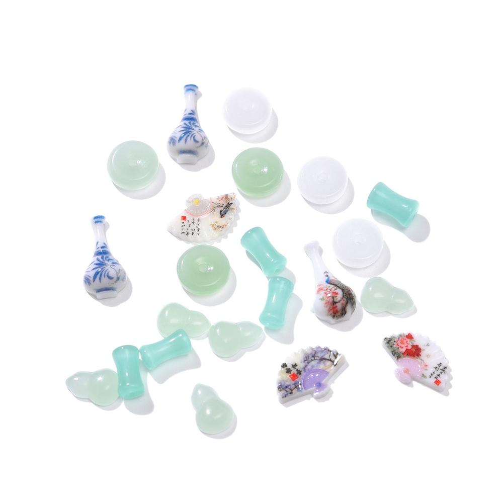 1Box Mixed 3D Nail Charms Resin Bowknot Leaf Pearl Nail Art Decorations DIY Manicure Tools Parts Nail Accessories Boxed