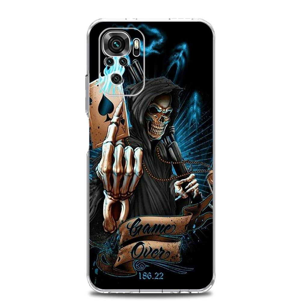 Phone Case For Xiaomi Redmi Note 15 14 13 12 4G 10 11 Pro Plus 5G 14C 13C 12C 10C Soft TPU Cover Grim Reaper Skull Skeleton