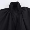 Women's Faux Suede Button Jacket Oversized Gathered Hem Short Length Coat Casual Vintage Outerwear With Pockets