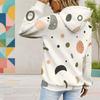 Women Plus Size Long Sleeve Drawstring Hoodie Geometric Printed Kangaroo Pocket Pullover