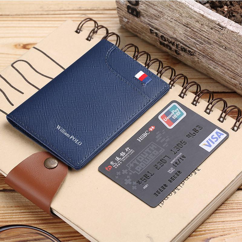 Emperor Paul Men's Genuine Leather Ultra-thin Card Holder & Coin Purse