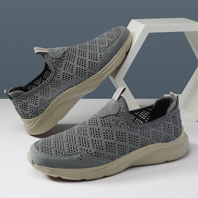 8631 Men'S Flying Weaving Hollow Breathable Hole Mesh Shoes Lazy Casual Shoes Spring And Summer Low-Top Foot Cover Running Casual Sports